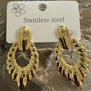 Gold Stainless Steel Earrings